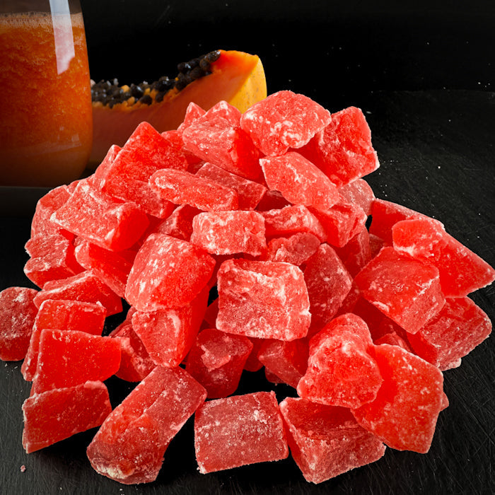 Žāvēta papaija - kubiņi ar cukuru