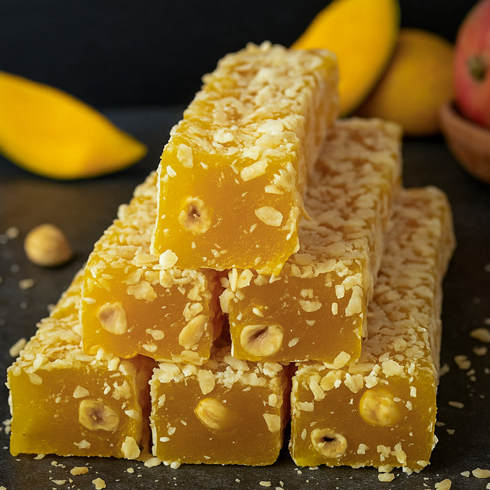 Lukums ar mango garšu un lazdu riekstiem